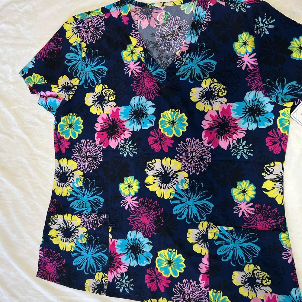 Vibrant Floral V-Neck Blouse